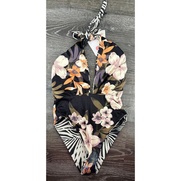 Maaji Areca Palm Nunik Plunge Reversible One Piece Bathing Suit Womens Medium - Picture 7 of 9